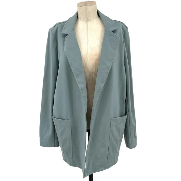 Athleta Eastbound Blazer Minimalist Gray Sage Green Size 16 - Picture 2 of 12